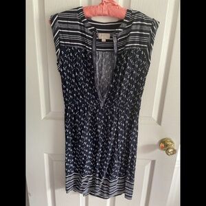 Blue and White Floral Loft Dress